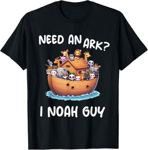 Anime Need An Ark? I Noah Guy Christian Funny Gifts Animal T-Shirt - T-Shirt | Black