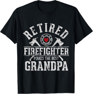 Retired firefighter makes the best grandpa Retirement gift T-Shirt - T-Shirt | Black