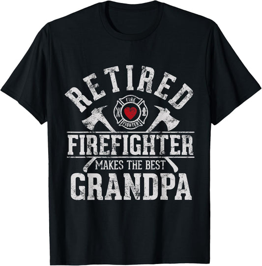 Retired firefighter makes the best grandpa Retirement gift T-Shirt - T-Shirt | Black