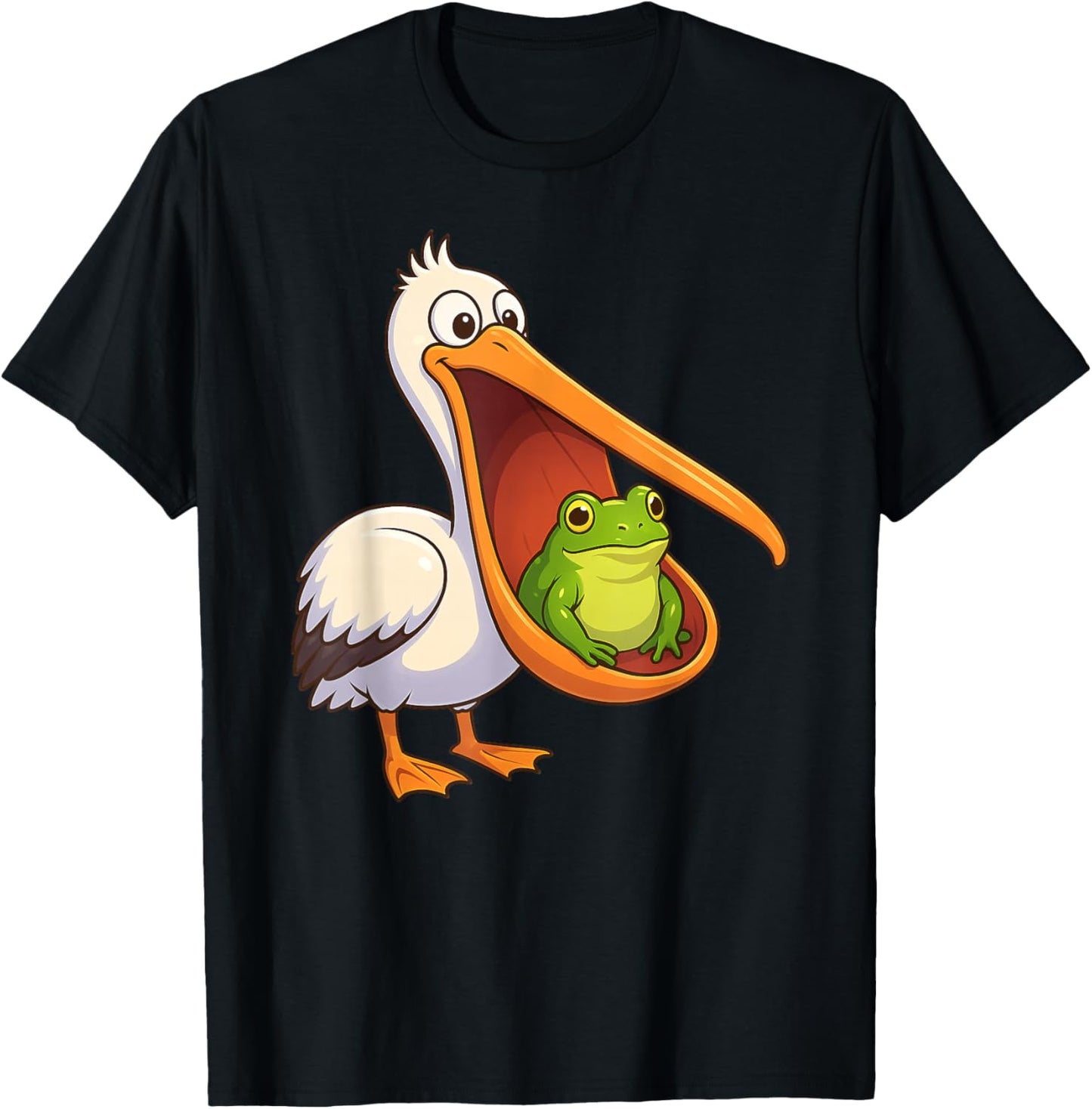 Funny Frog Pelican Animal Lover Boys Girls Kids T-Shirt - T-Shirt | Black