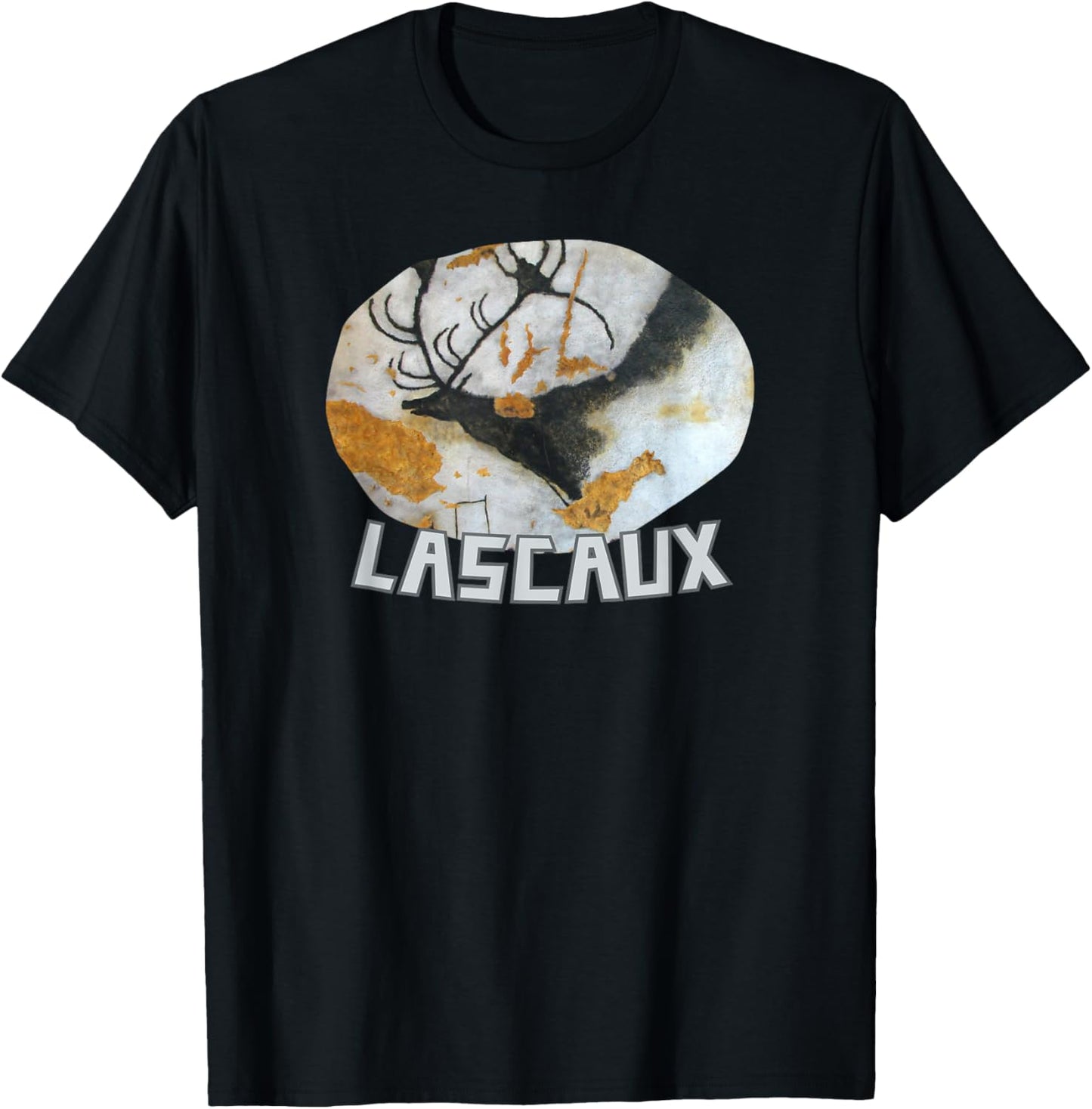 Lascaux Cave Painting Prehistoric Parietal Art Megaloceros T-Shirt - T-Shirt | Black