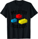 Cool Master Builder Funny Building Blocks Gift Men Women Short Sleeve T-Shirt - T-Shirt | Black