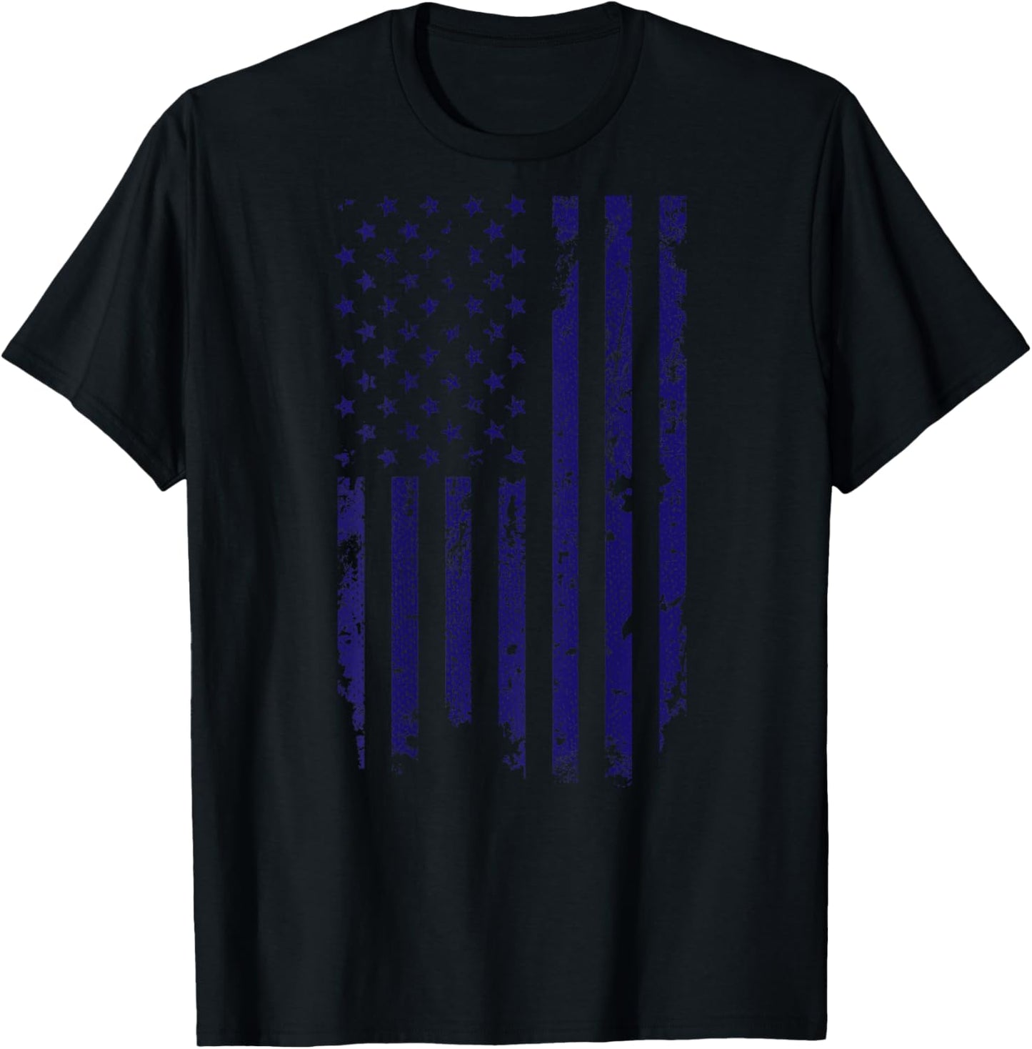Vintage Distressed American Flag Kids Men T-Shirt - T-Shirt | Black