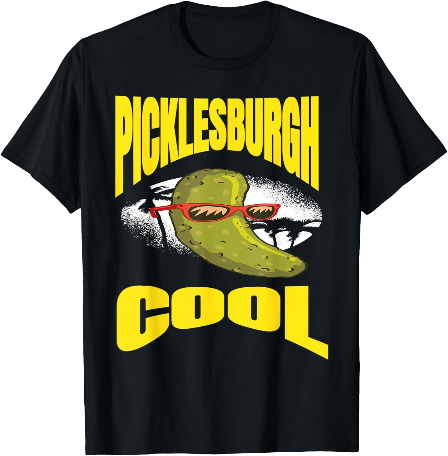 Funny Pittsburgh Humor Picklesburgh Cool Relaxing Pickle T-Shirt - T-Shirt | Black