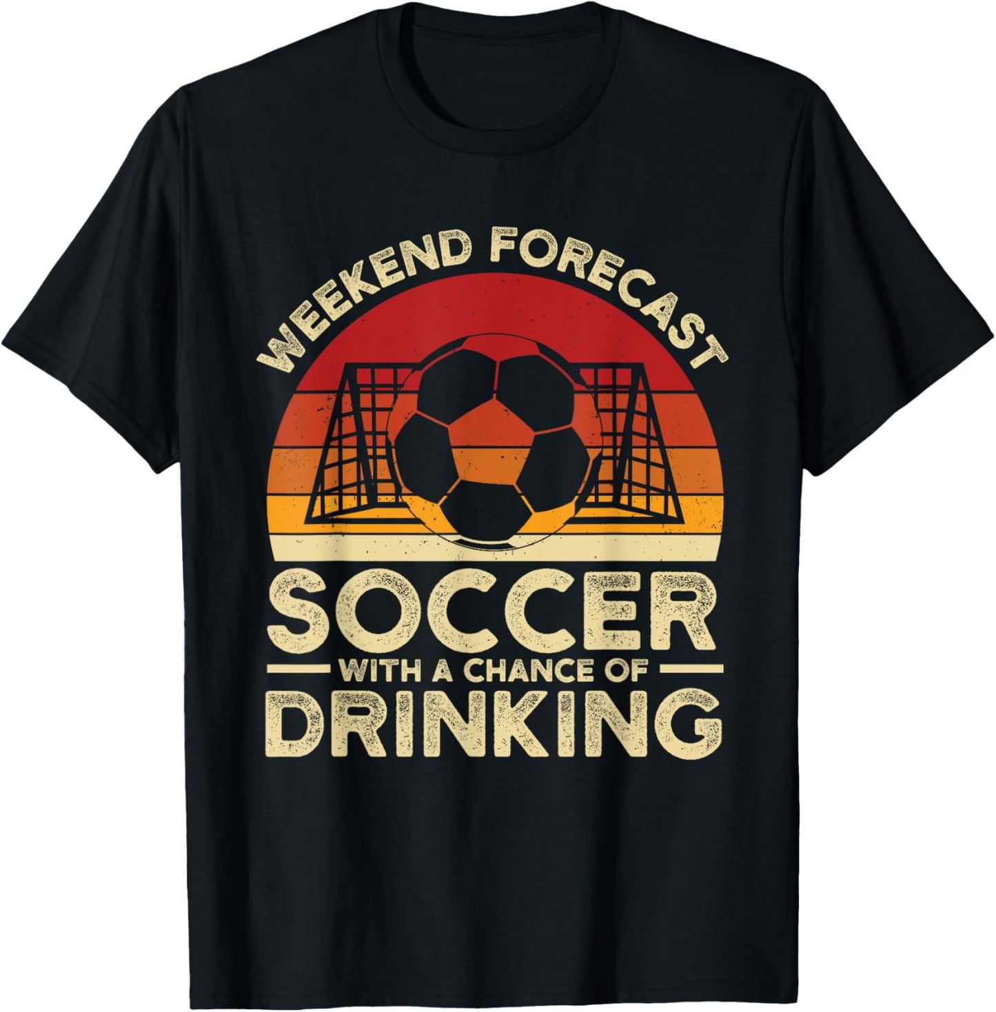 Funny Soccer Retro Goalkeeper Weekend Forecast Soccer T-Shirt - T-Shirt | Black