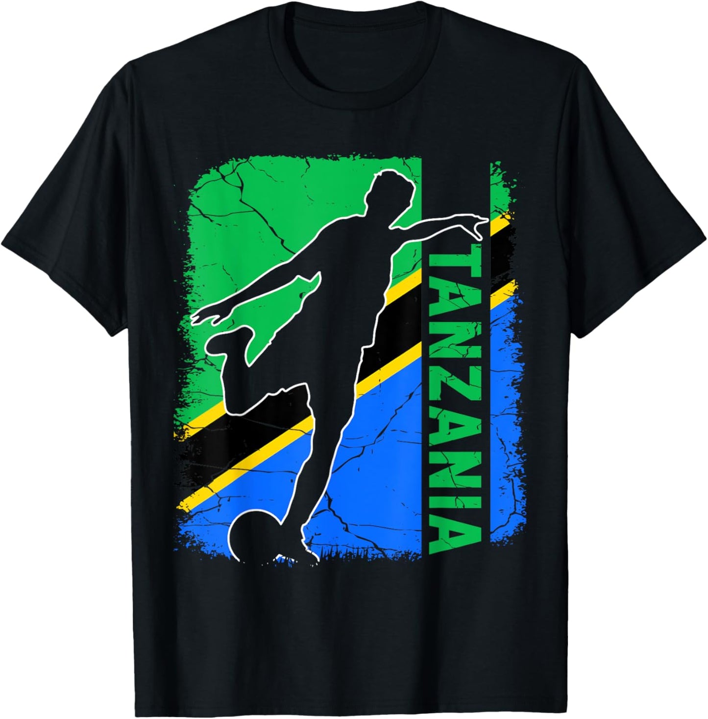 Tanzania Soccer Team Tanzania Flag Jersey Football T-Shirt - T-Shirt | Black
