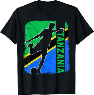 Tanzania Soccer Team Tanzania Flag Jersey Football T-Shirt - T-Shirt | Black