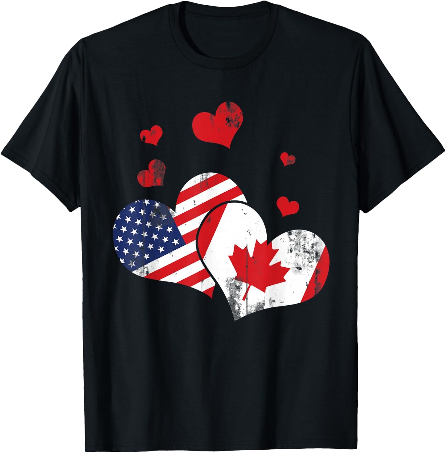 Valentine's Day Gift Maple Leaf Canada T-Shirt - T-Shirt | Black