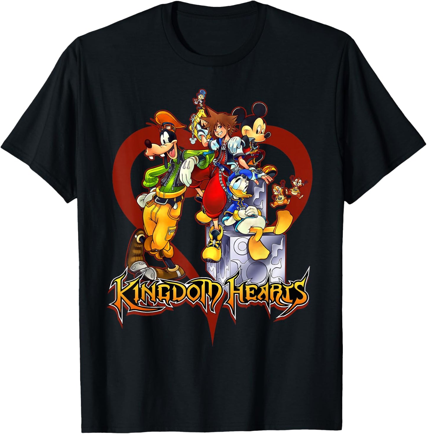 Kingdom Hearts - Sora Mickey Donald Goofy T-Shirt - T-Shirt | Black