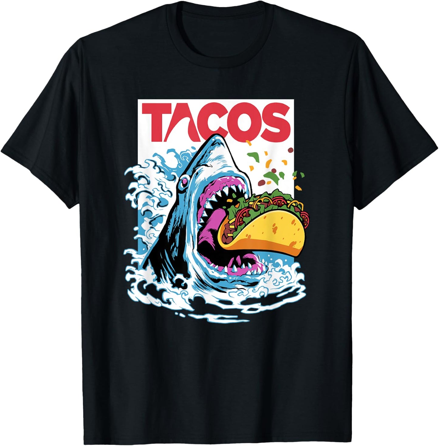 Shark Tacos Fish Taco Tuesday | Cinco De Mayo Foodie Gift T-Shirt - T-Shirt | Black
