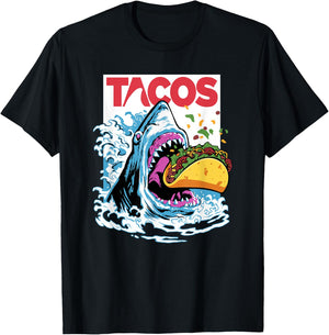 Shark Tacos Fish Taco Tuesday | Cinco De Mayo Foodie Gift T-Shirt - T-Shirt | Black