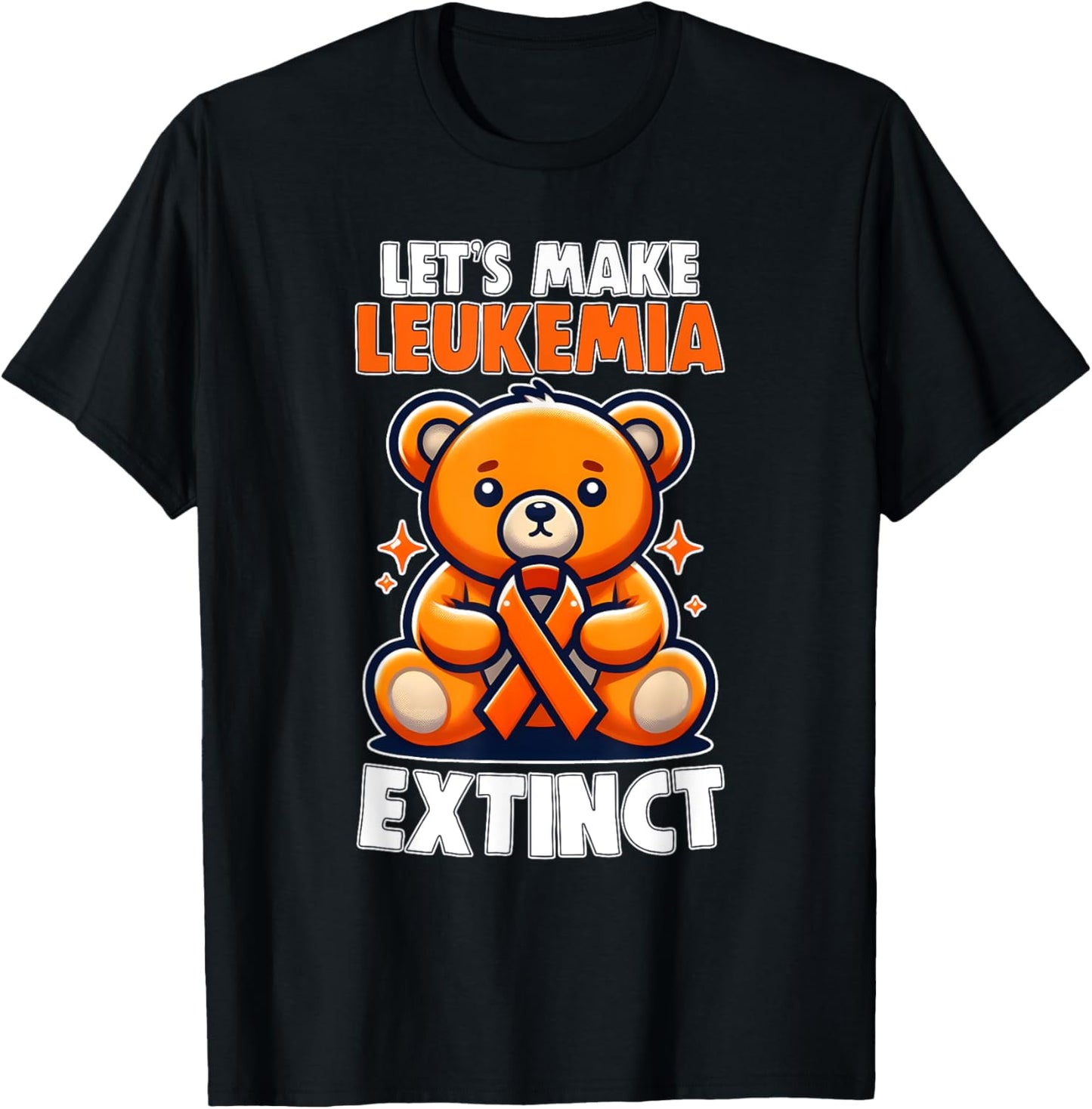 Leukemia Teddy Bear Orange Ribbon Hematologist Reptile T-Shirt - T-Shirt | Black