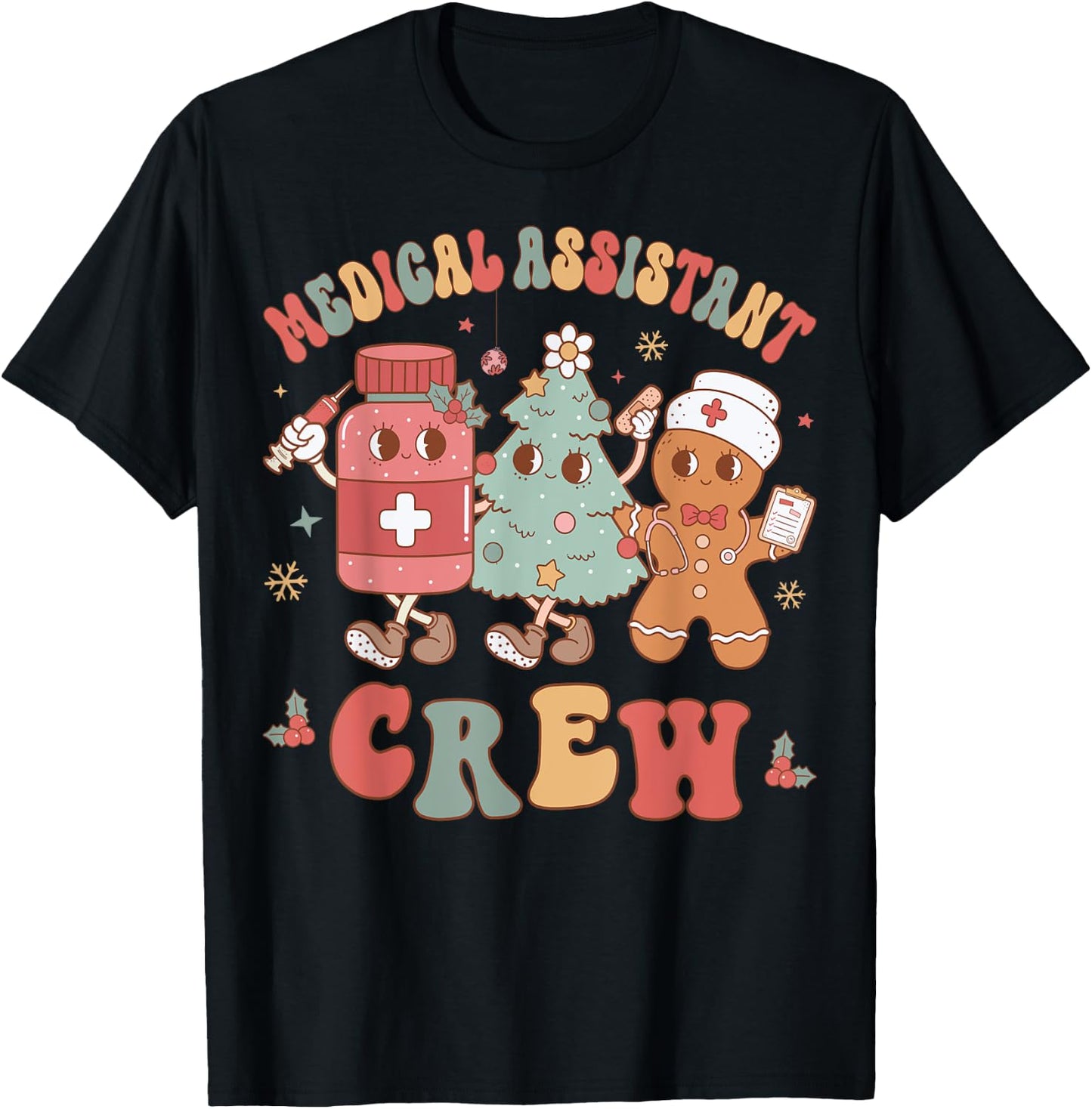 Medical Assistant Crew Christmas Nursing Assistant Group T-Shirt - T-Shirt | Black