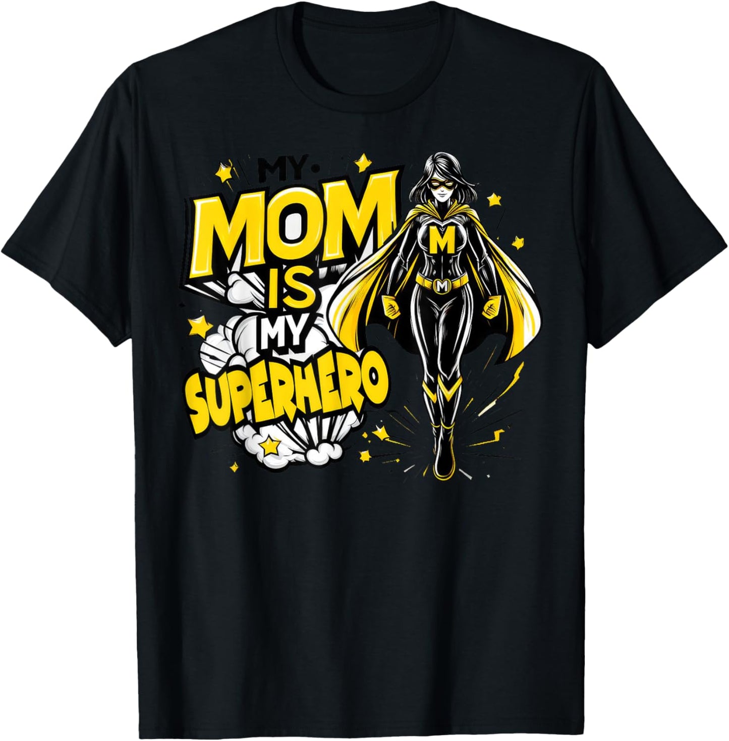 My Mom Is My Superhero Kids Cool Mother's Day Comic Lover T-Shirt - T-Shirt | Black