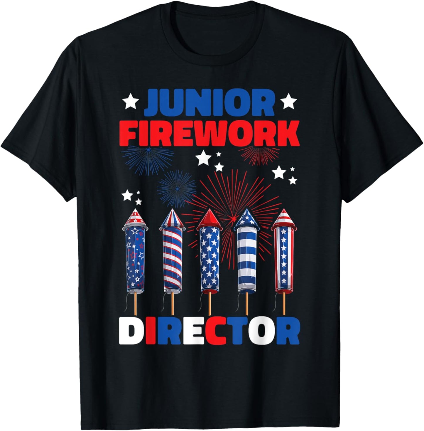 Kids Junior Firework Director American 4th Of July T-Shirt - T-Shirt | Black
