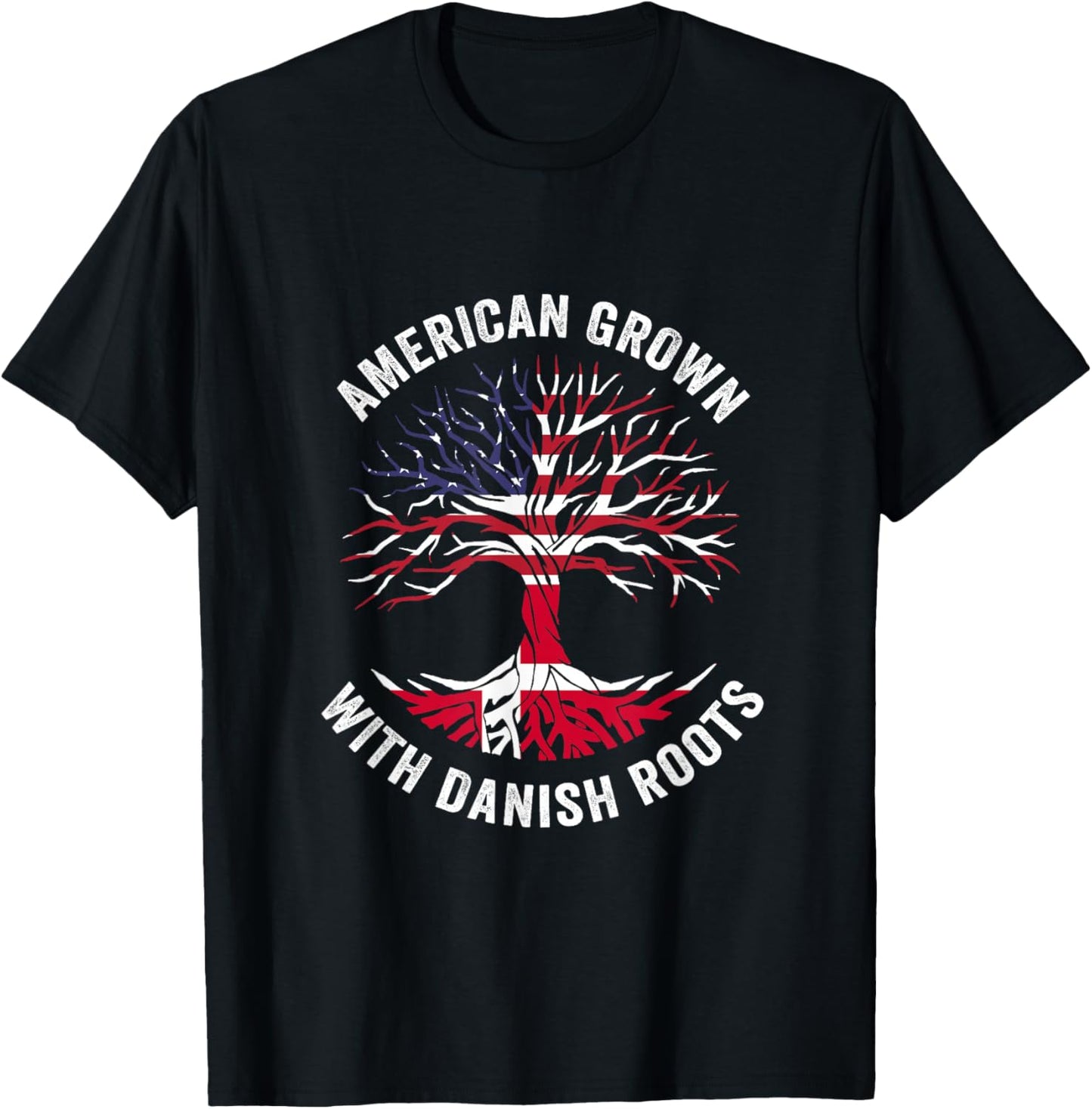 USA American Grown With Danish Roots Denmark T-Shirt - T-Shirt | Black