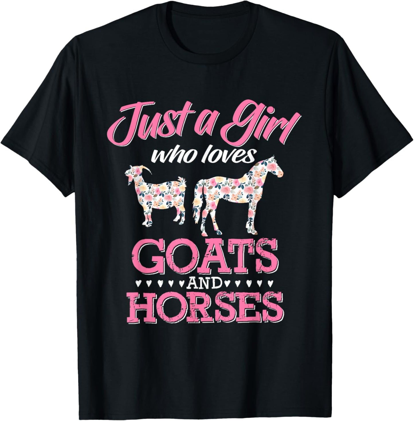 Just A Girl Who Loves Goats Horse Lover Women Farmer T-Shirt - T-Shirt | Black