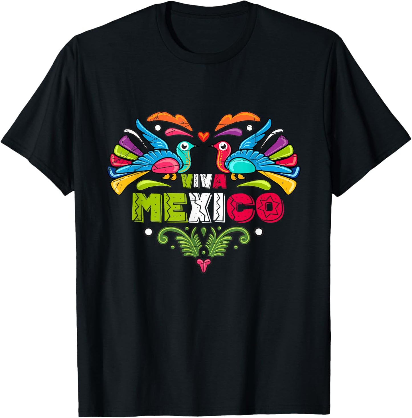Proud Mexican Flag Peacock Animal Gift Viva Mexico Small T-Shirt - T-Shirt | Black