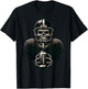 Halloween Skeleton Football Player Spooky Sports Graphic T-Shirt - T-Shirt | Black