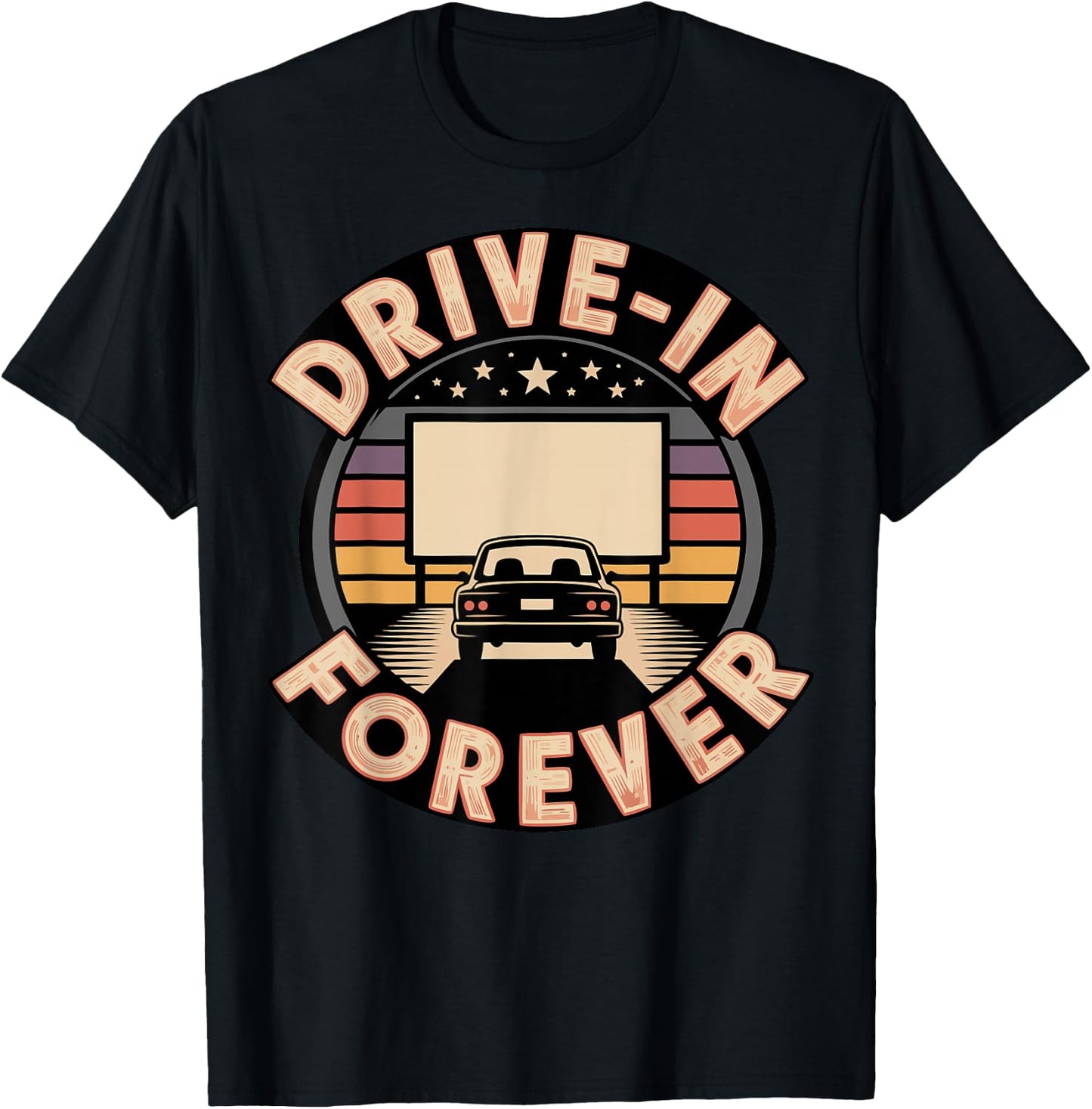 Vintage Drive-in Movie Enthusiast Retro Film Drive-in Cinema T-Shirt - T-Shirt | Black