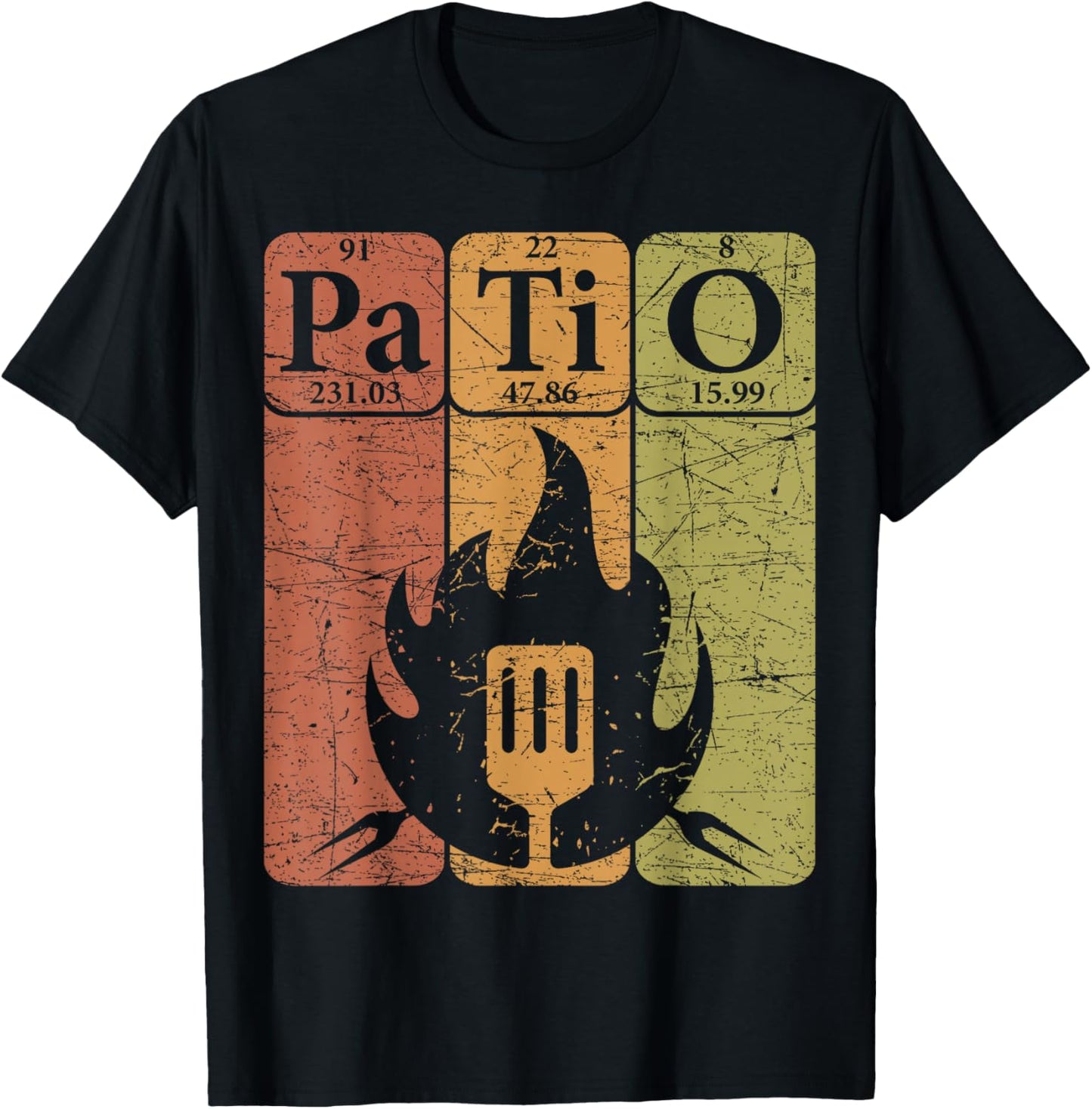 Patio BBQ Periodic Table Elements Grill BBQ Lover Barbecue T-Shirt - T-Shirt | Black