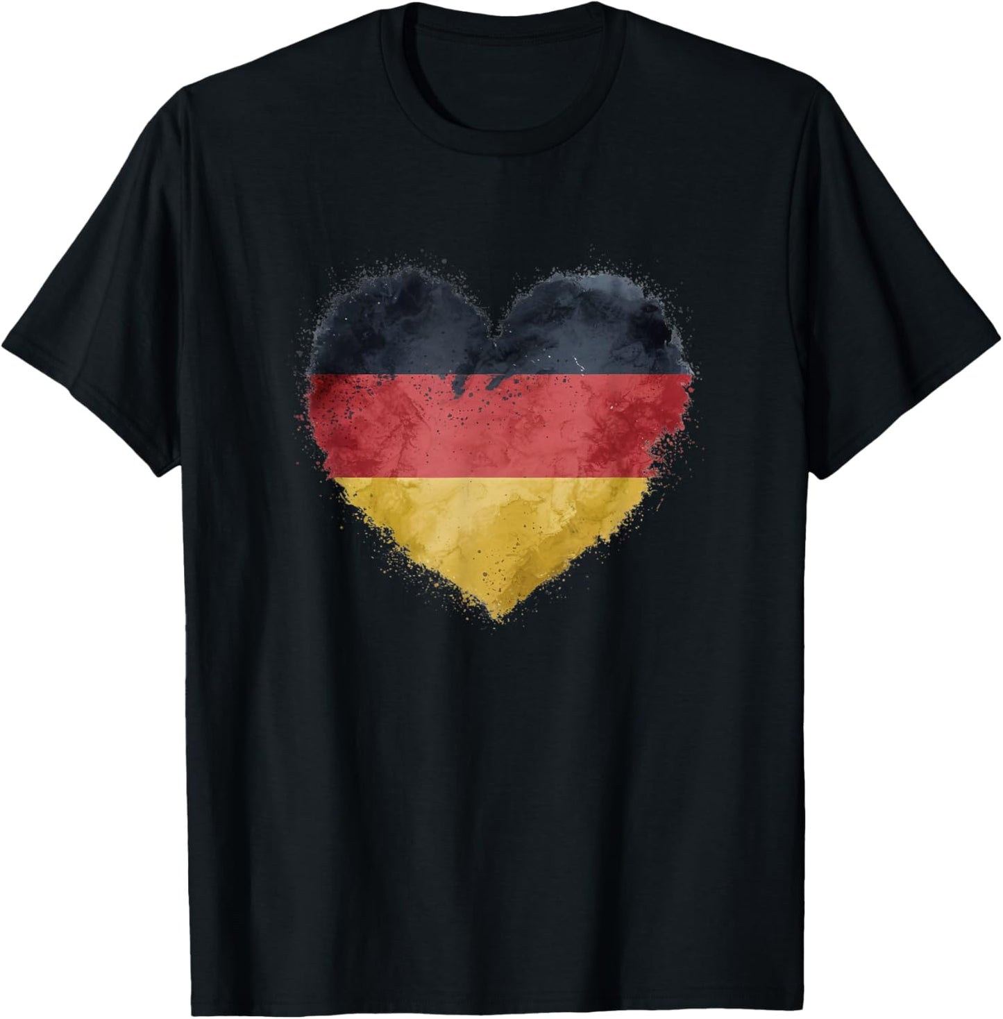 Leuchtendes Herz, deutsche Flagge, Farben, Deutschland-Fan T-Shirt - T-Shirt | Black
