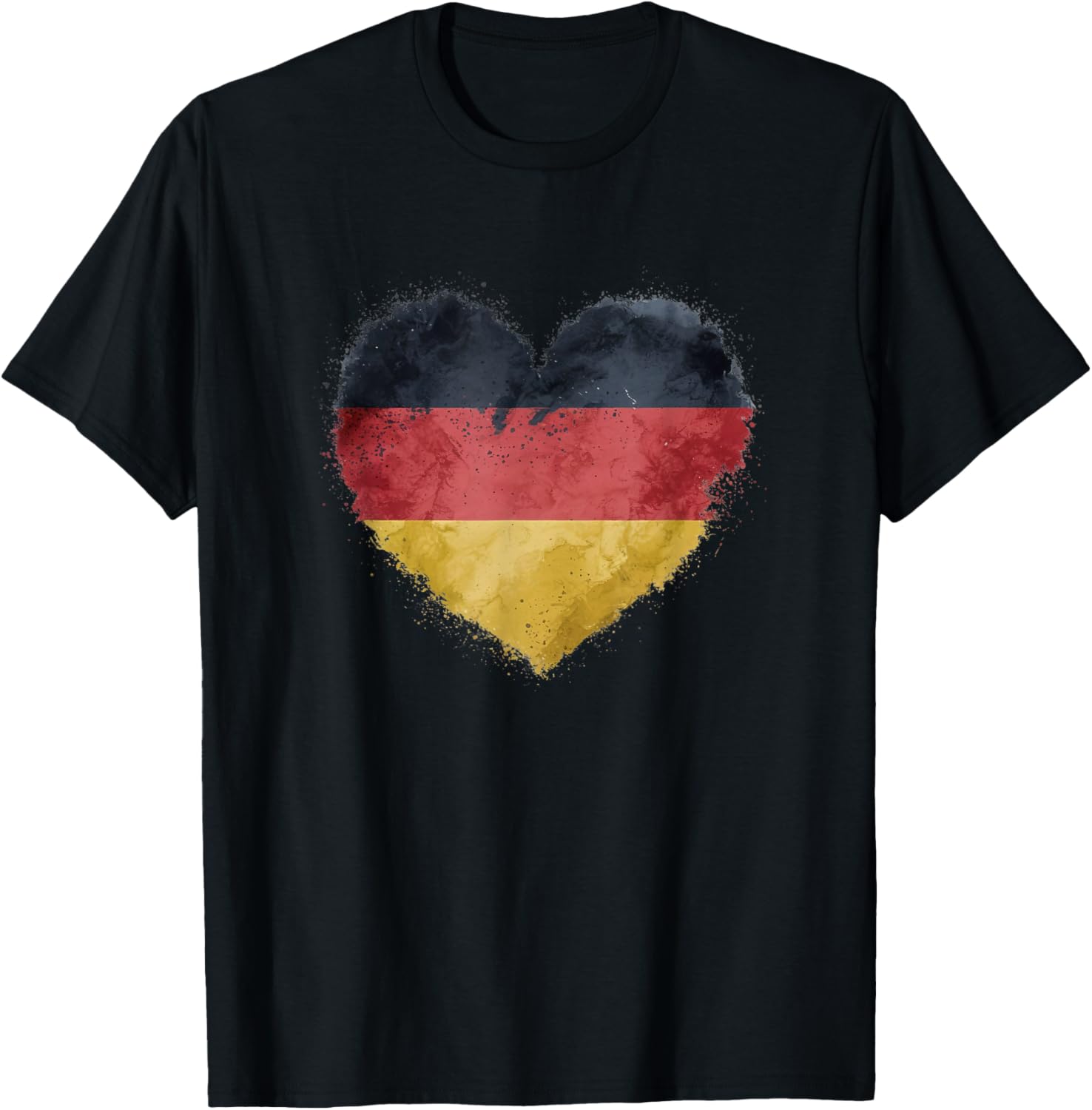 Leuchtendes Herz, deutsche Flagge, Farben, Deutschland-Fan T-Shirt - T-Shirt | Black