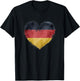 Leuchtendes Herz, deutsche Flagge, Farben, Deutschland-Fan T-Shirt - T-Shirt | Black