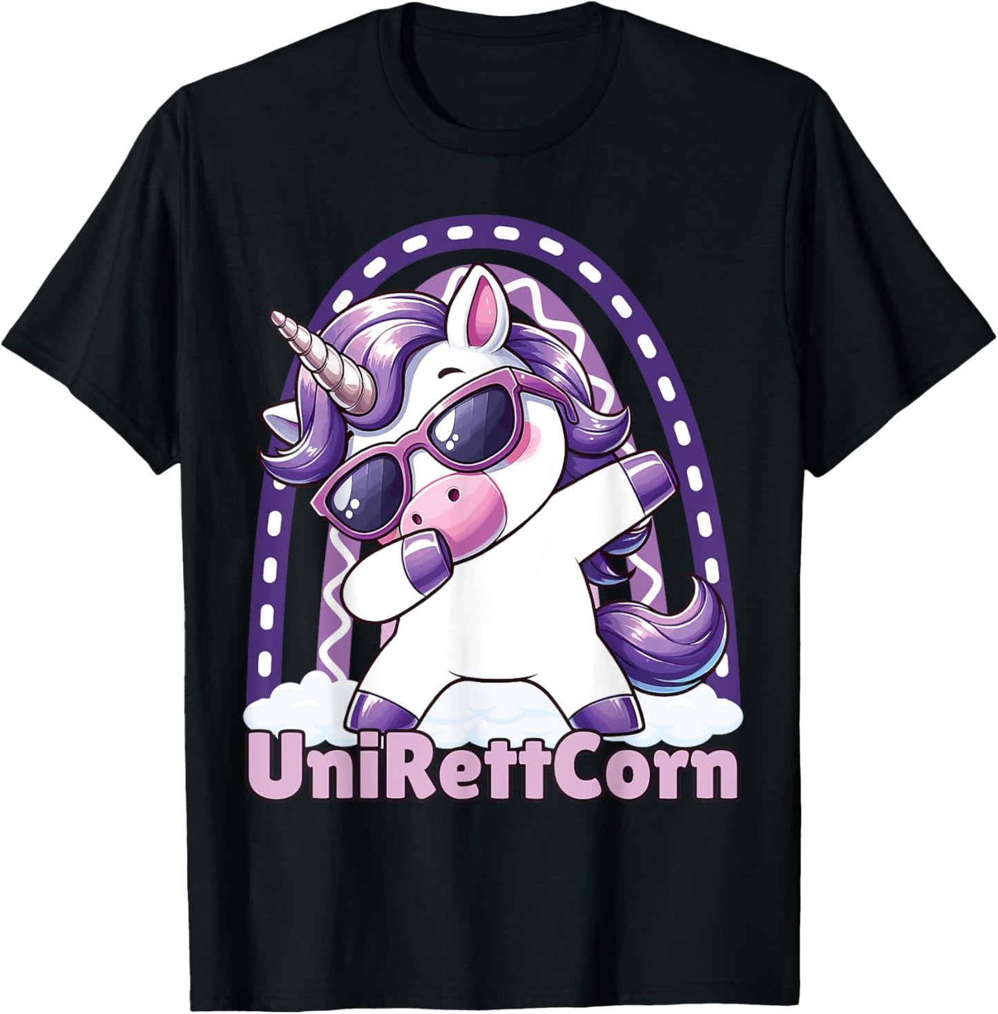 Rett Syndrome Awareness, UniRettCorn, Unicorn Rett Syndrome T-Shirt - T-Shirt | Black