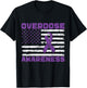 Overdose Awareness Purple Ribbon Drug Addiction T-Shirt - T-Shirt | Black