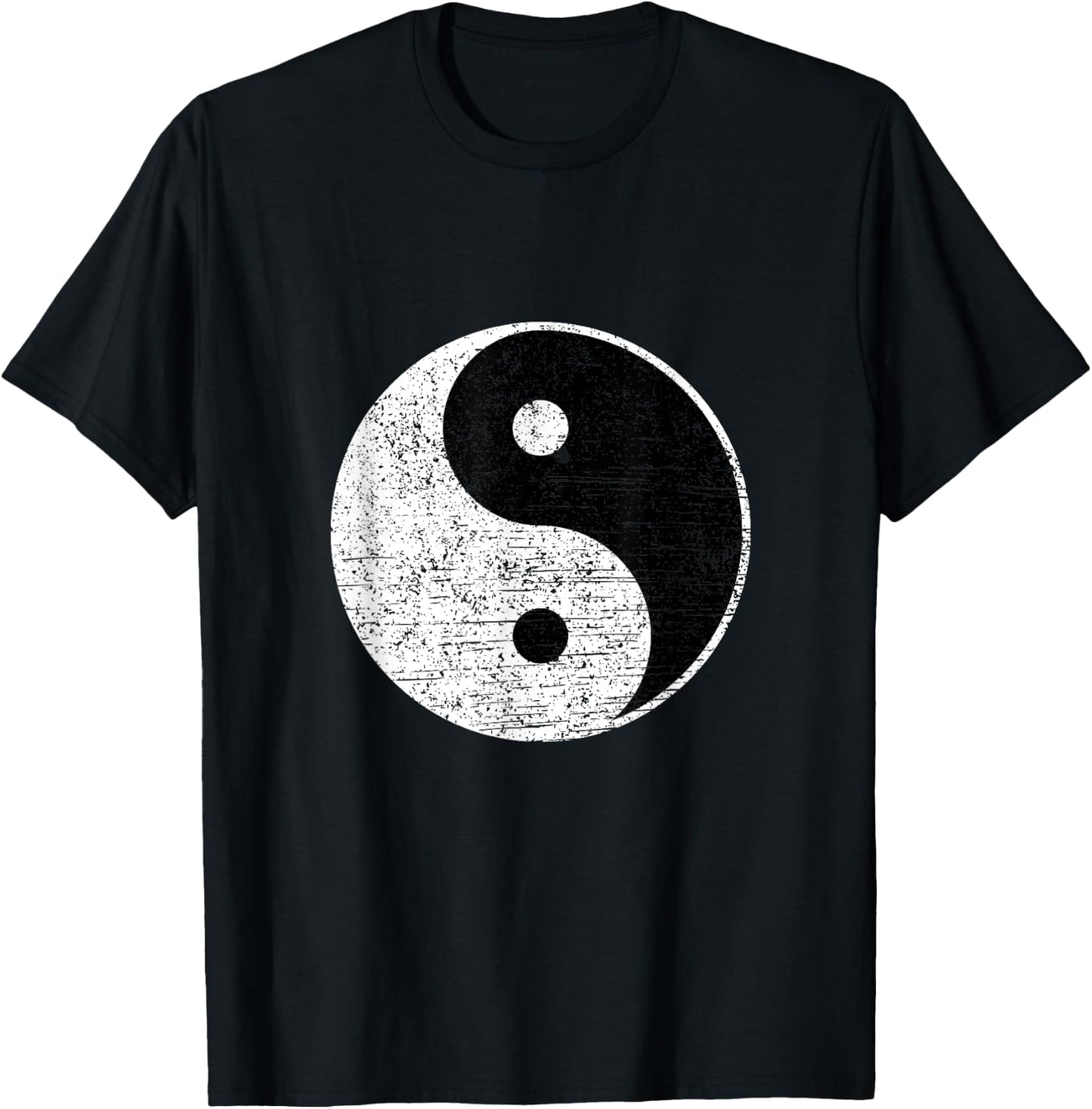 Yin And Yang Black White Abstract Asian Art Style Yoga Gift T-Shirt - T-Shirt | Black