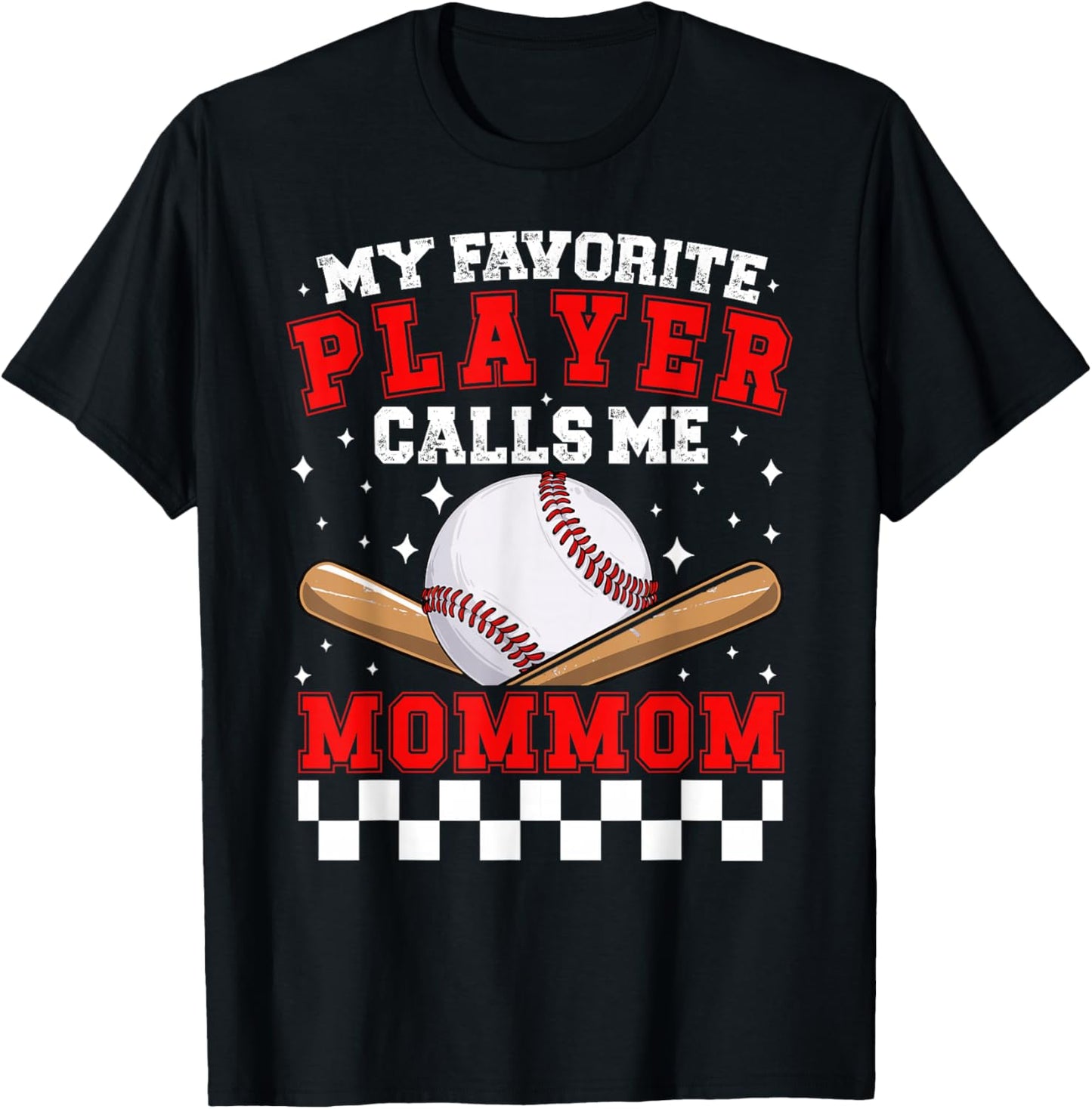 Proud Baseball Mommom Of A Baseball Player Mommom T-Shirt - T-Shirt | Black