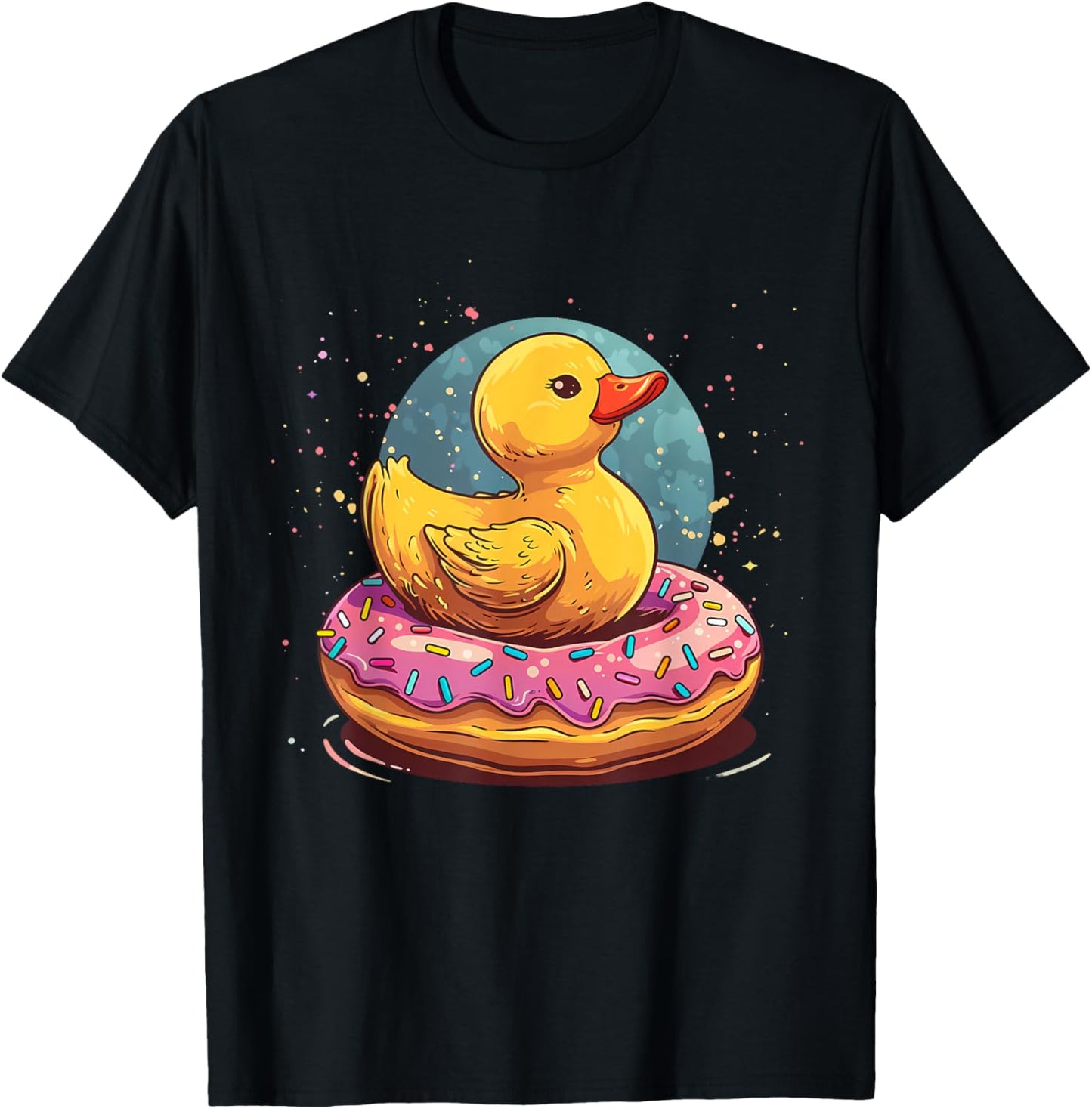 Rubber Duck Donut Rubber Duckie Rubber Duckling Duck Lover T-Shirt - T-Shirt | Black