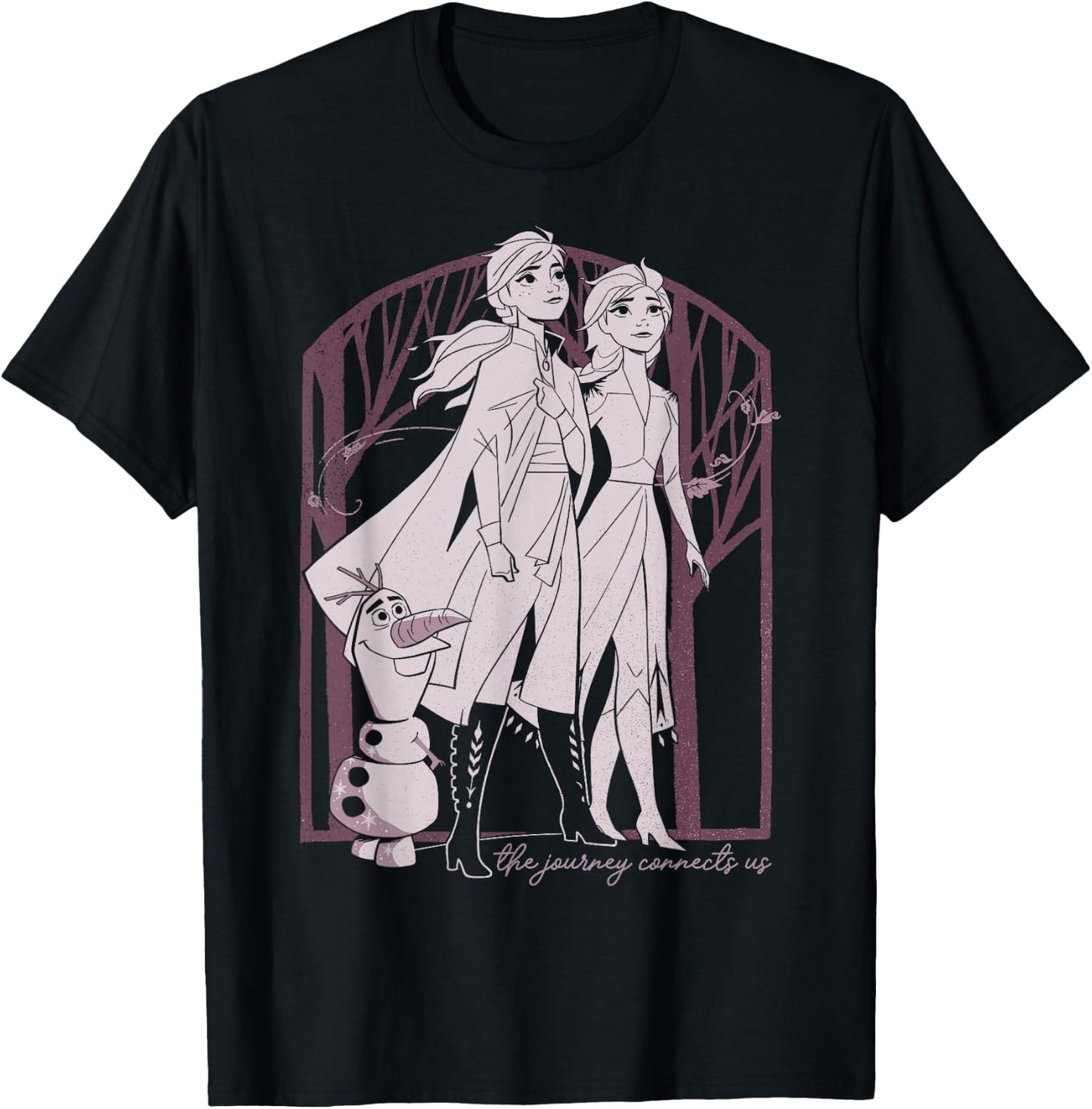Disney Frozen 2 Elsa Anna Olaf The Journey Connects Us T-Shirt - T-Shirt | Black