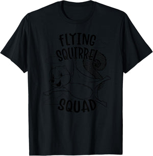 Flying Squirrel Squad, Funny Vintage Squirrels and Animal T-Shirt - T-Shirt | Black