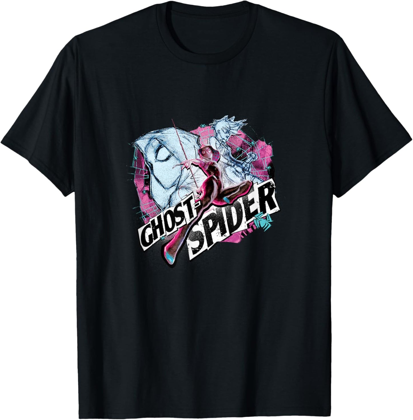 Marvel Spider-Man Gwen Stacy Ghost Spider Comic Collage T-Shirt - T-Shirt | Black