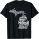 Great Lakes State Map Michigan Vacations Camping Hiking T-Shirt - T-Shirt | Black