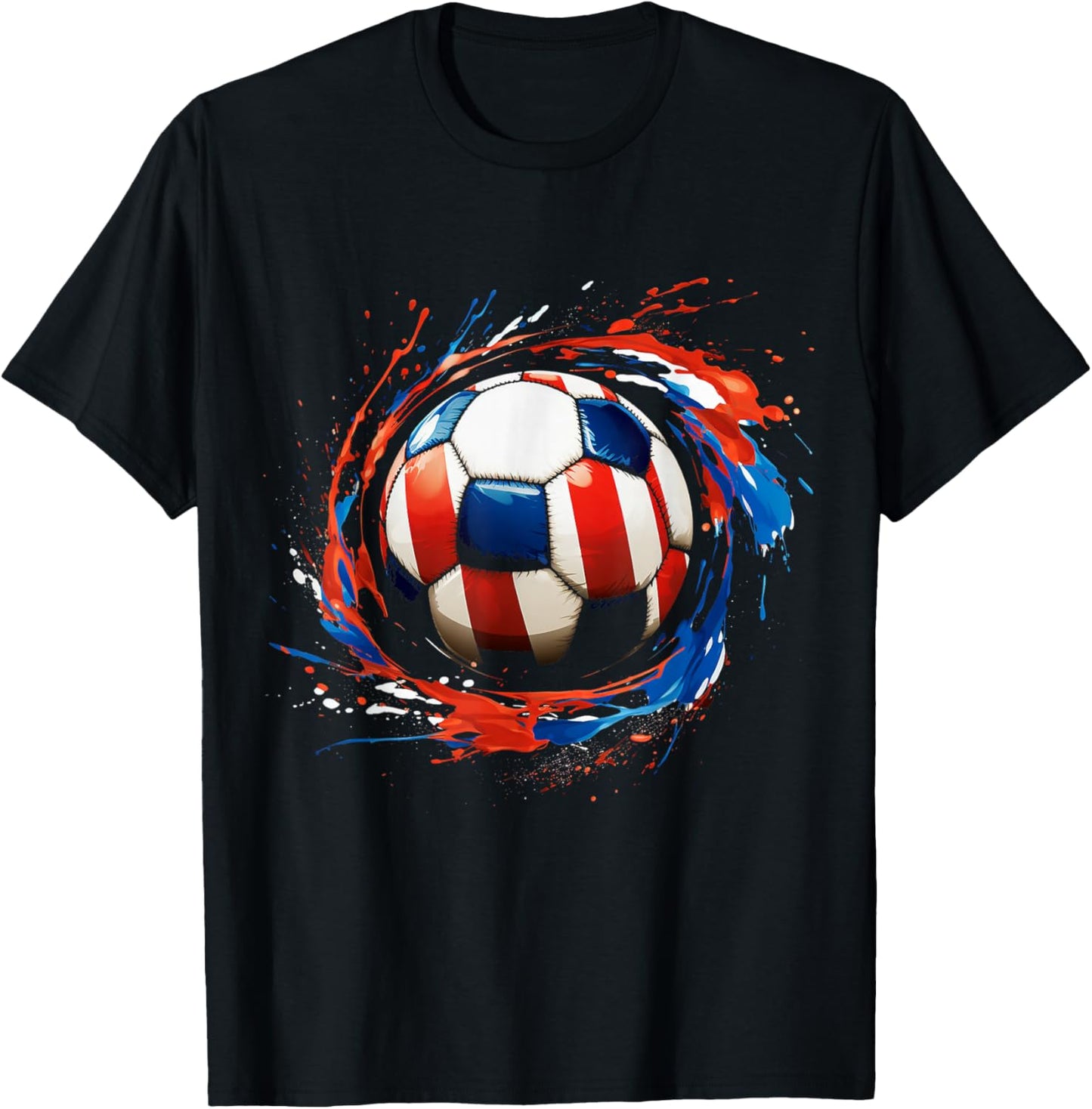 Soccer Football USA Flag Soccer Gift T-Shirt - T-Shirt | Black