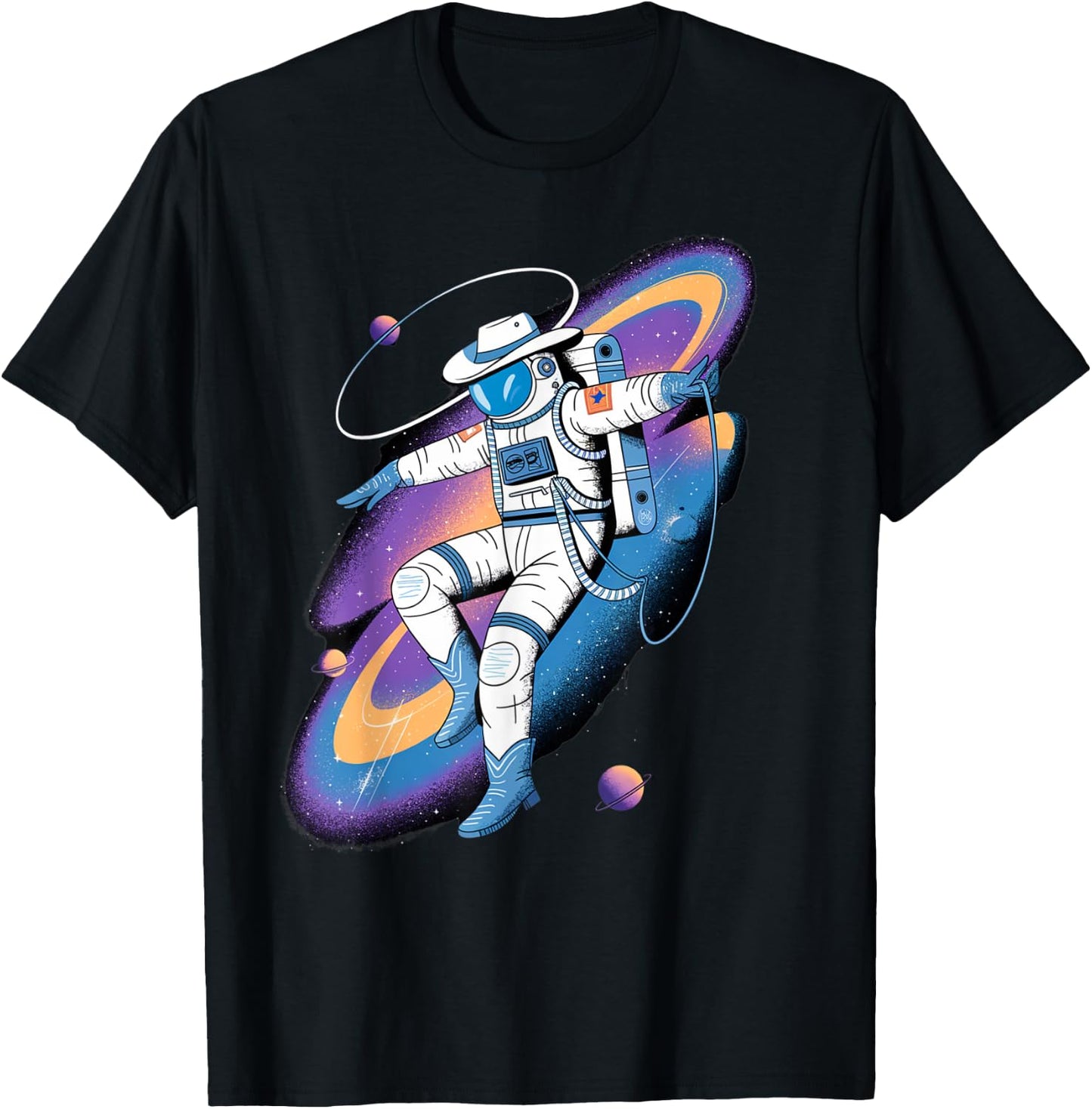 Astronaut Cowboy Amazing Design Space Lovers Costume T-Shirt - T-Shirt | Black