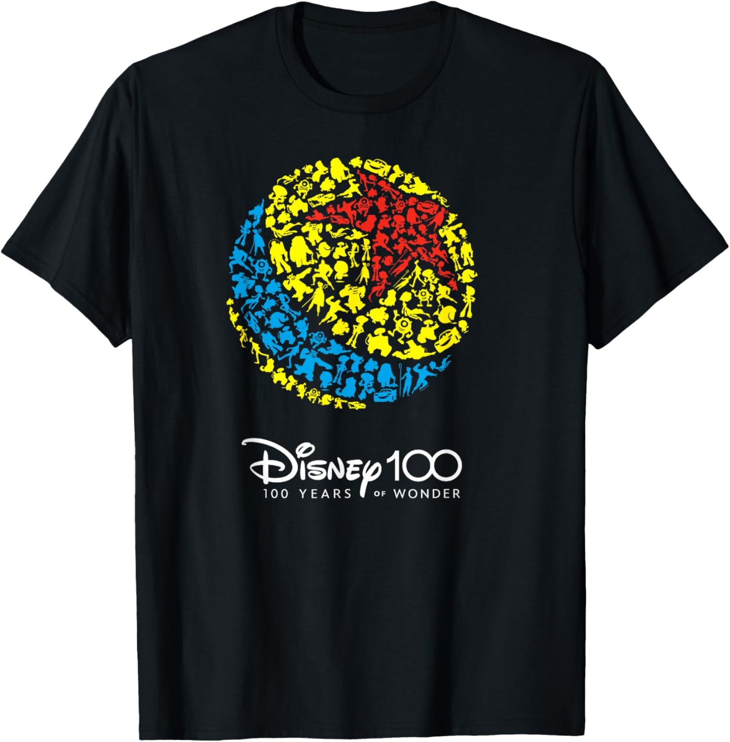 Disney 100 Pixar Ball Characters Anniversary D100 Small T-Shirt - T-Shirt | Black