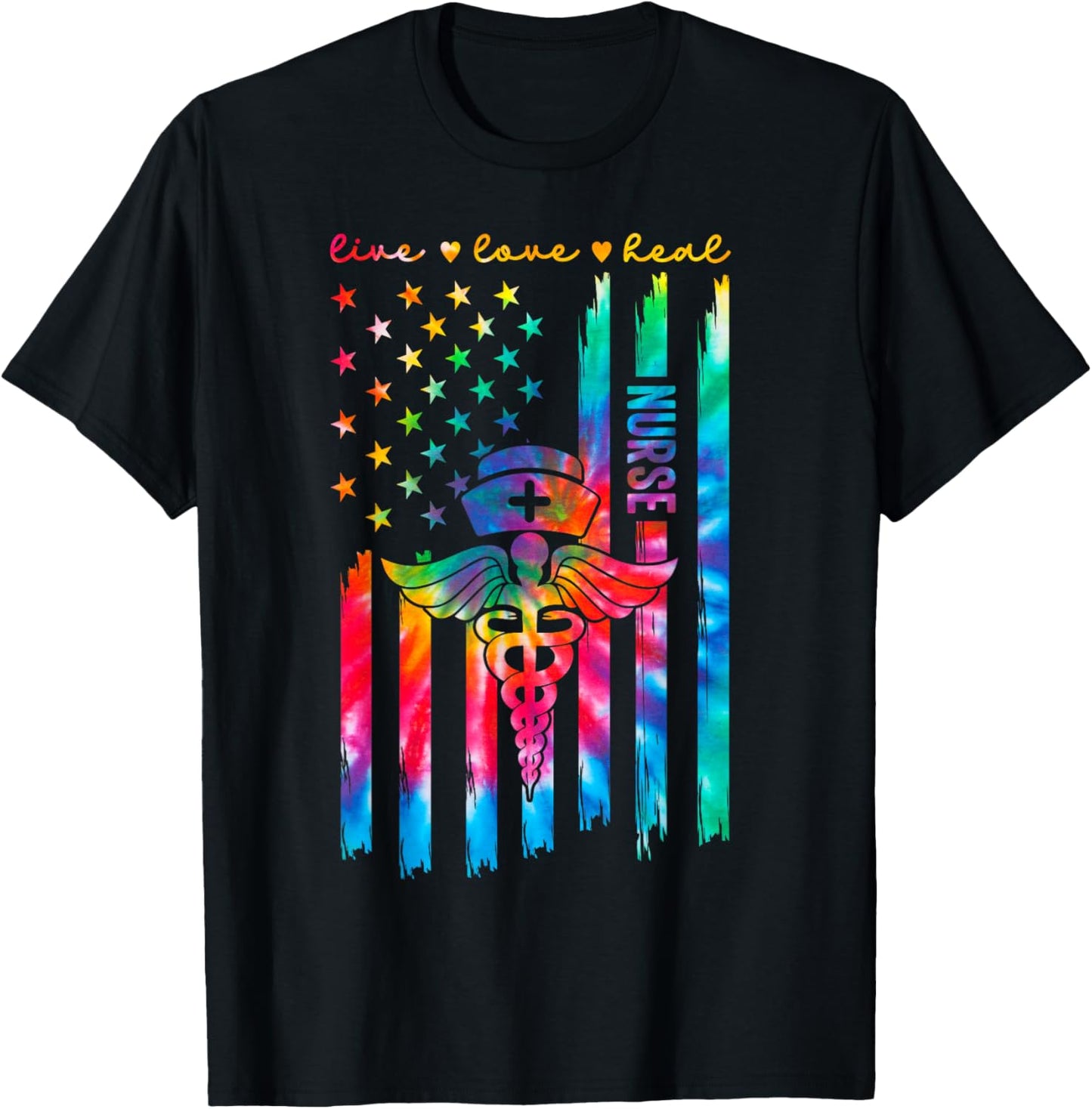 Nurse's Day Happy Nurse Week 2025 Appreciation Nurse Tie Dye T-Shirt - T-Shirt | Black