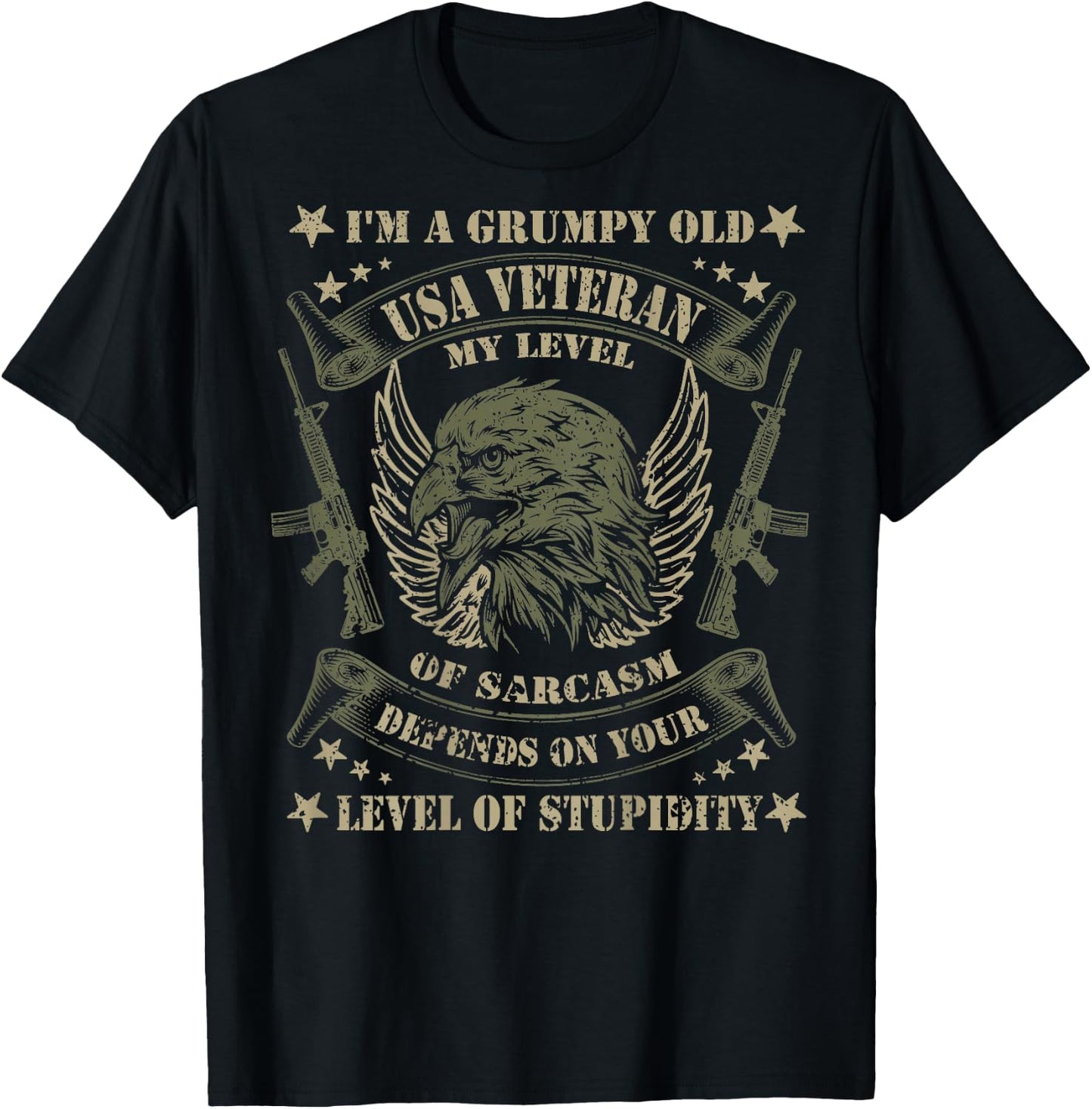 Grumpy Old Veteran T-Shirt - T-Shirt | Black