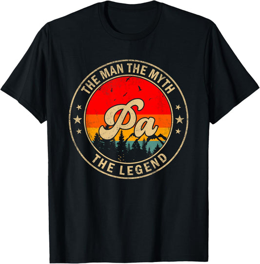 Pa the Man the Myth the Legend Father's Day for Grandpa T-Shirt - T-Shirt | Black