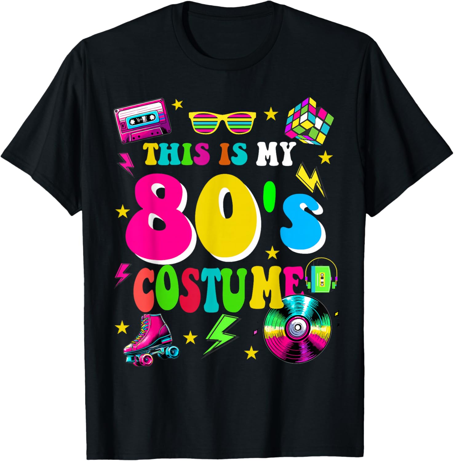 80s Night Cruise This Is My 80's Costume Eighties T-Shirt - T-Shirt | Black