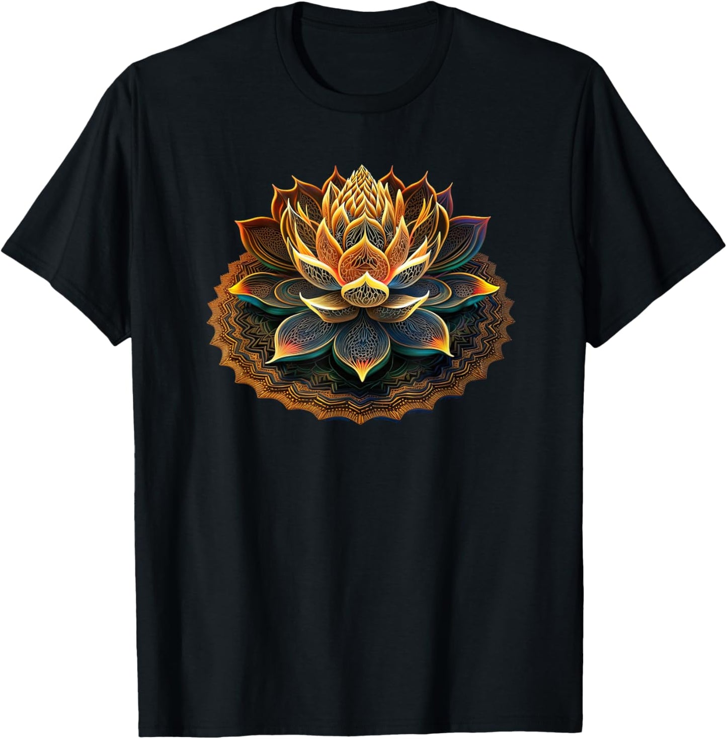 Lotus Flower Yoga Zen Bohemian Namaste Meditation T-Shirt - T-Shirt | Black