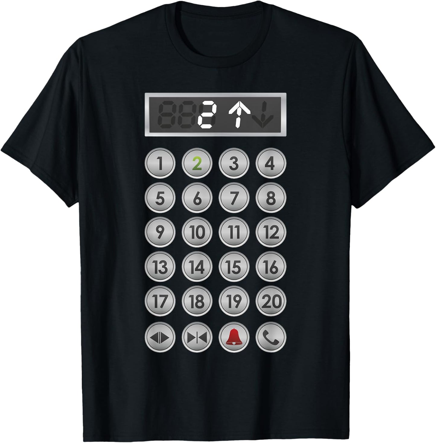 Elevator Buttons Funny Elevator T-Shirt - T-Shirt | Black