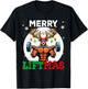 Merry Liftma's Christmas Reindeer Weightlifting Gym Workout T-Shirt - T-Shirt | Black