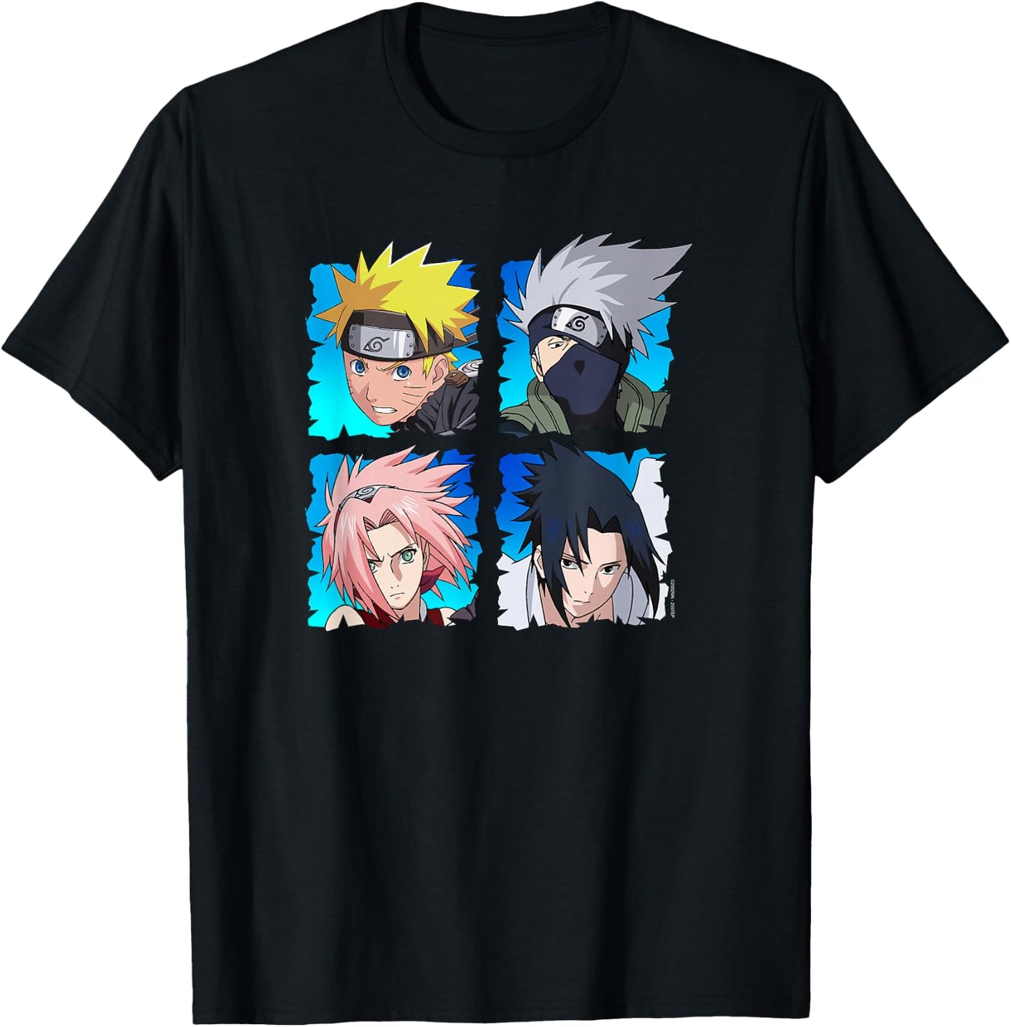 Naruto Shippuden 4 Heads T-Shirt - T-Shirt | Black