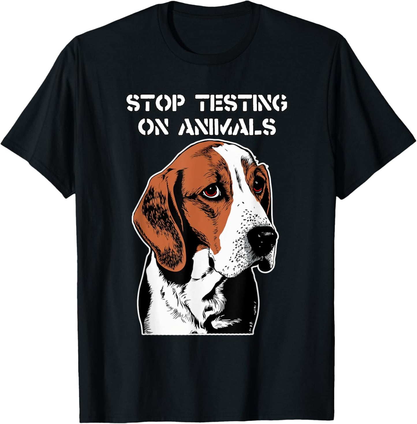 Stop Animal Testing - End Vivisection - Free The Beagles T-Shirt - T-Shirt | Black