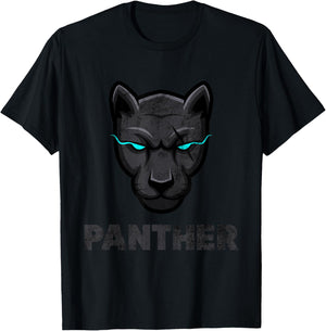 Cool Black Wild Panther Novelty Graphic & Cool Designs T-Shirt - T-Shirt | Black